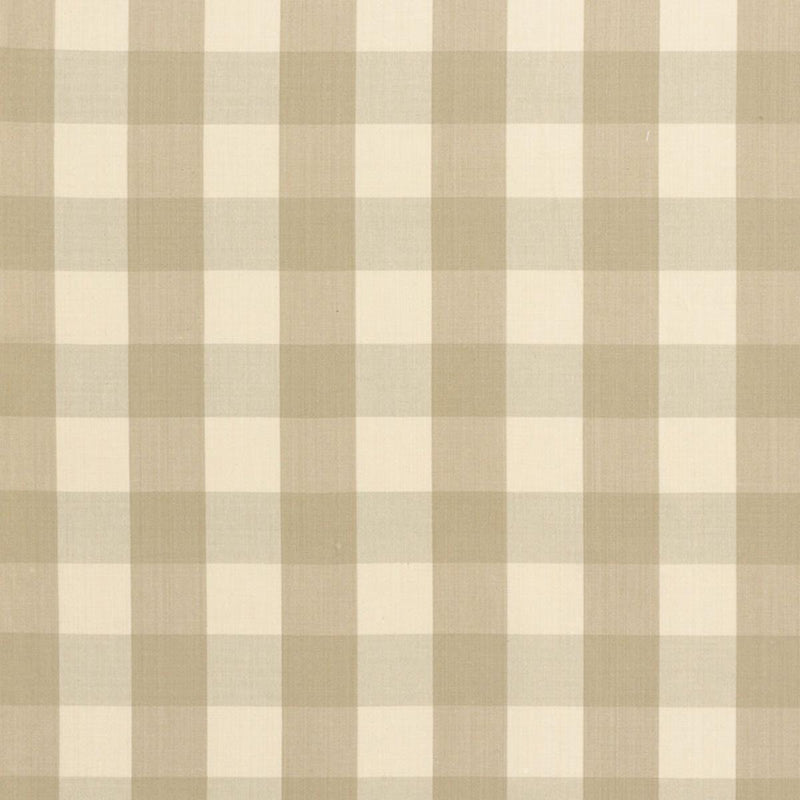 SCHUMACHER CAMDEN COTTON CHECK BEIGE FABRIC | Atlanta Fabrics