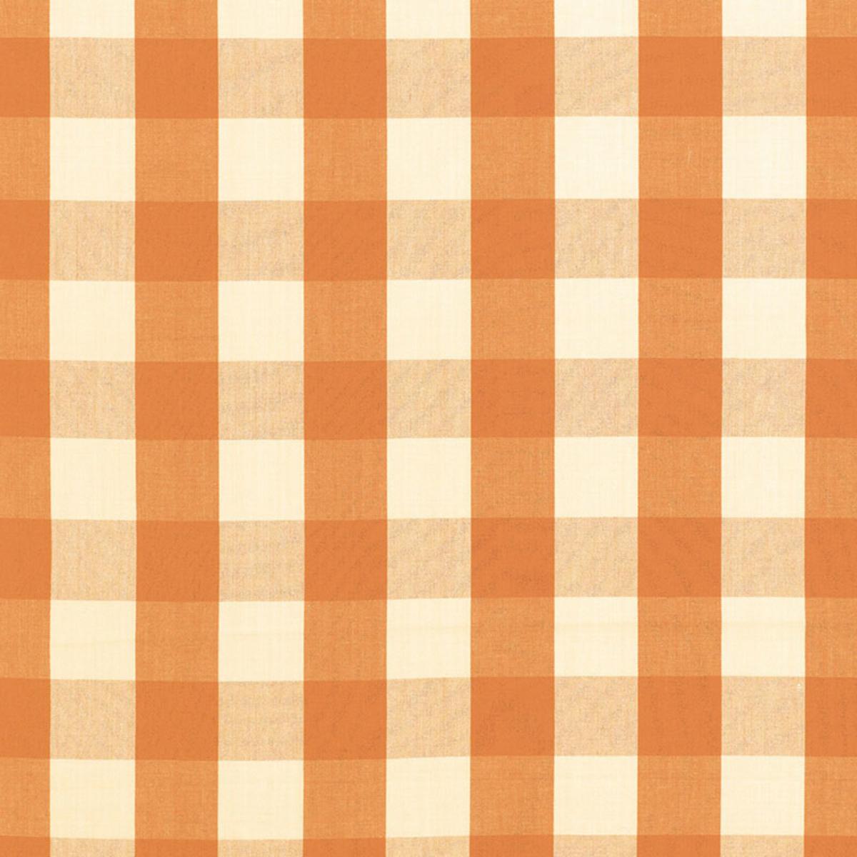 SCHUMACHER CAMDEN COTTON CHECK PUMPKIN FABRIC | Atlanta Fabrics