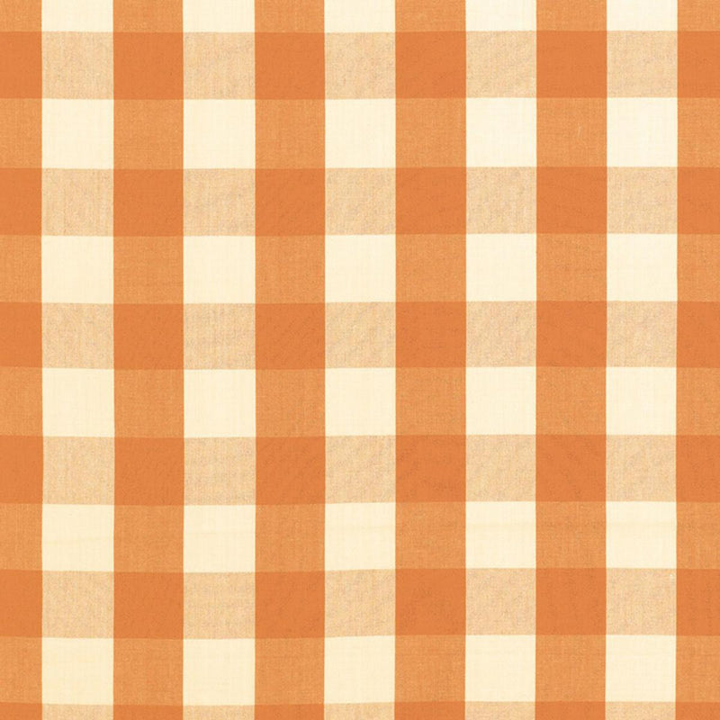 SCHUMACHER CAMDEN COTTON CHECK PUMPKIN FABRIC | Atlanta Fabrics