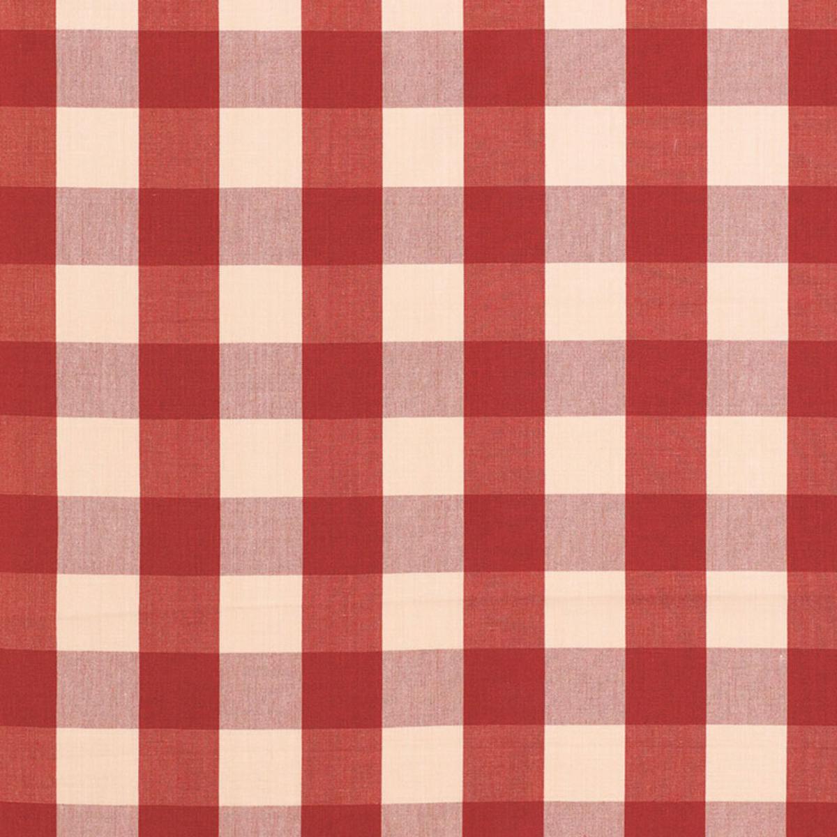 SCHUMACHER CAMDEN COTTON CHECK RED FABRIC | Atlanta Fabrics