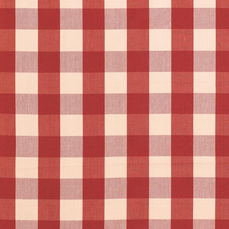 SCHUMACHER CAMDEN COTTON CHECK RED FABRIC | Atlanta Fabrics