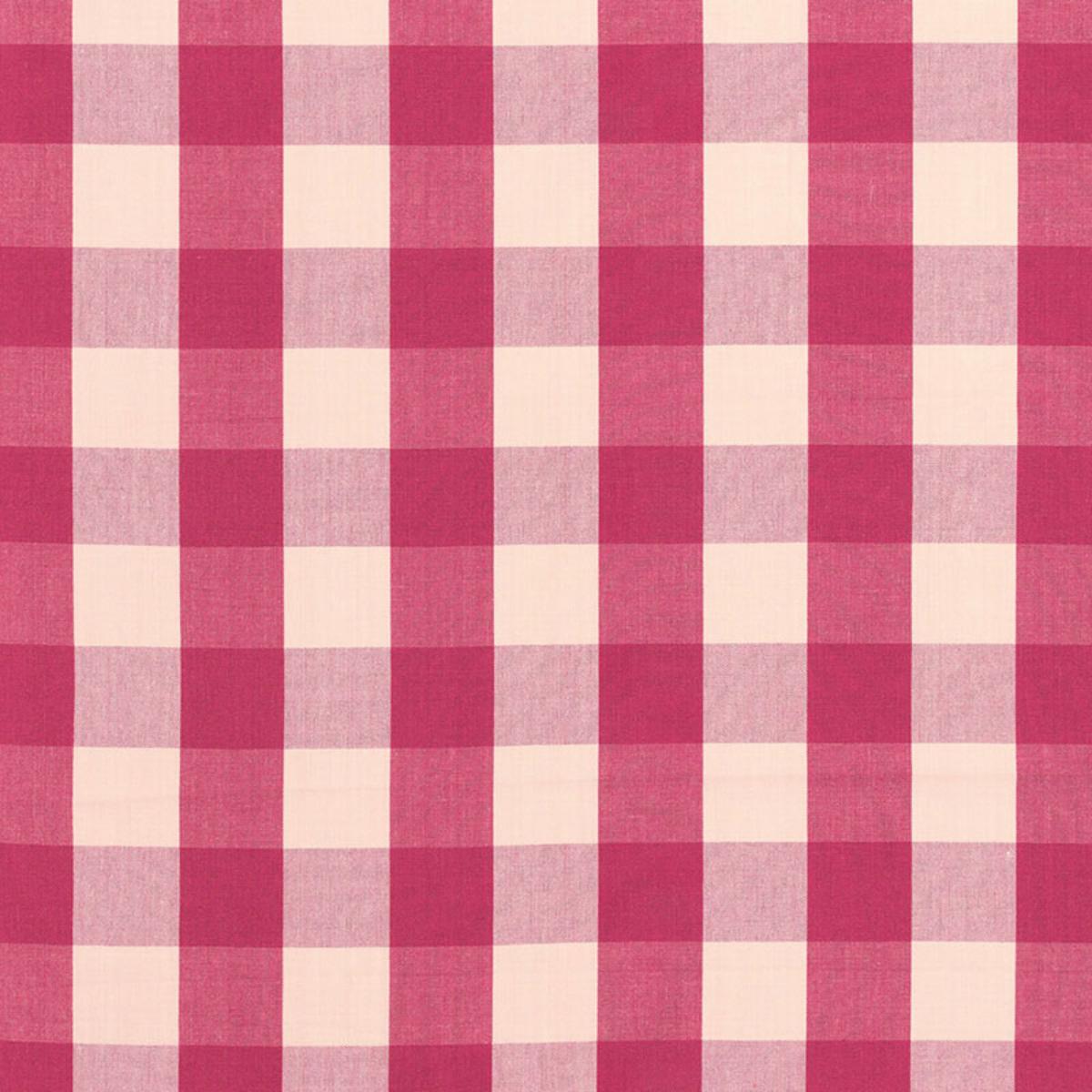 SCHUMACHER CAMDEN COTTON CHECK RASPBERRY FABRIC | Atlanta Fabrics