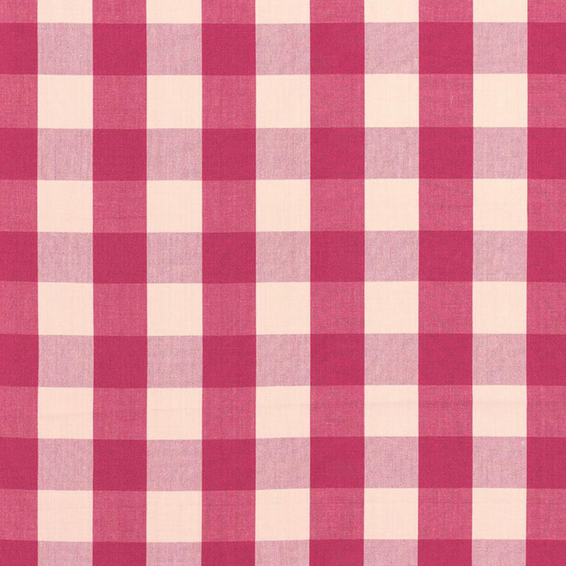SCHUMACHER CAMDEN COTTON CHECK RASPBERRY FABRIC | Atlanta Fabrics