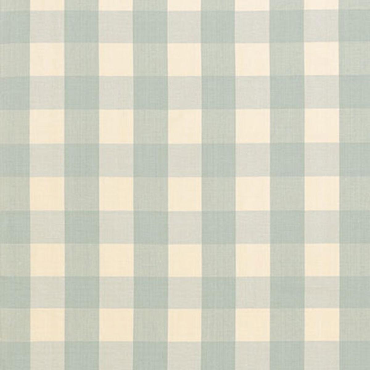 SCHUMACHER CAMDEN COTTON CHECK AQUA FABRIC | Atlanta Fabrics