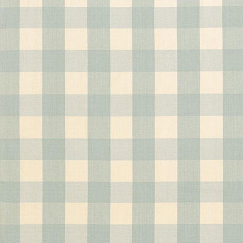 SCHUMACHER CAMDEN COTTON CHECK AQUA FABRIC | Atlanta Fabrics