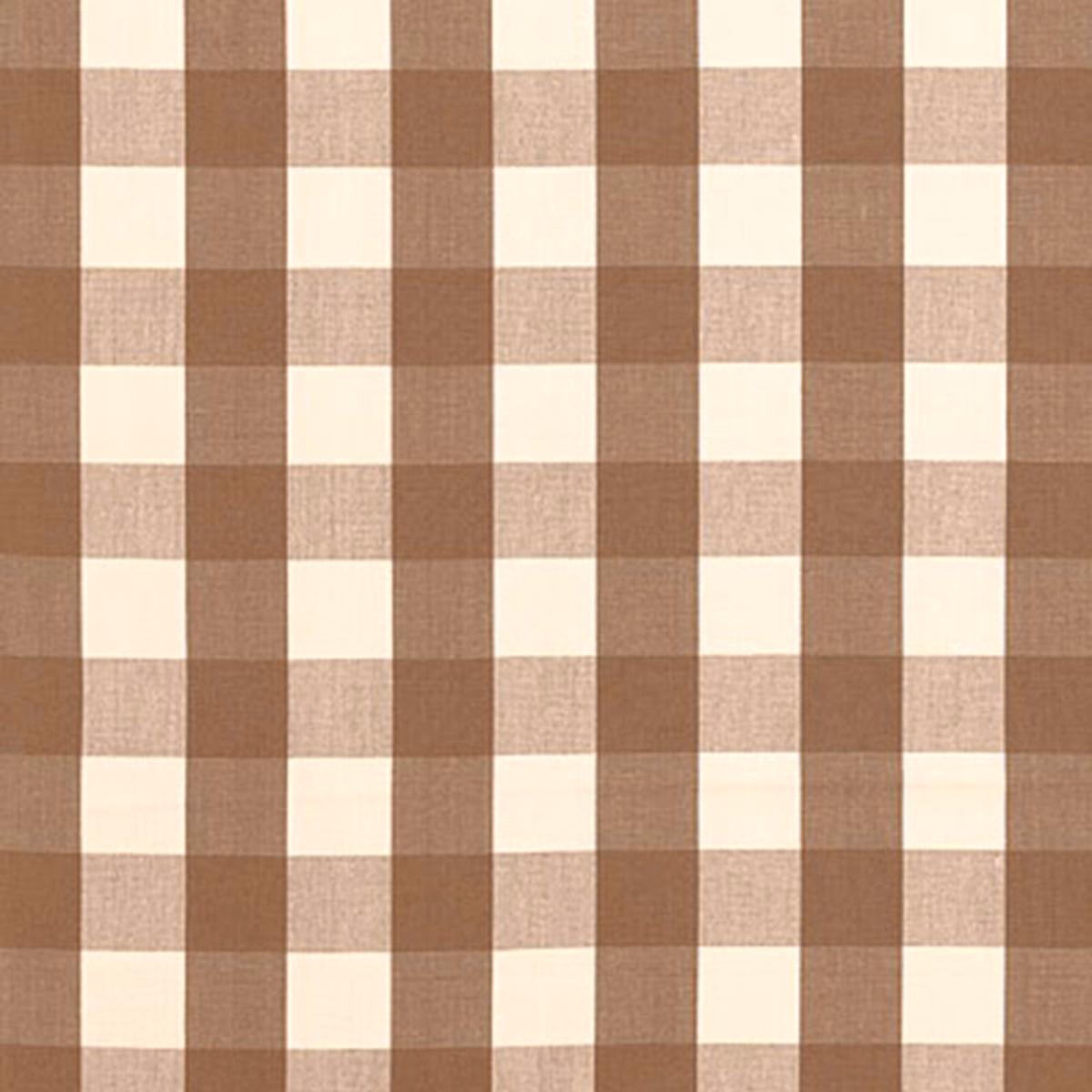 SCHUMACHER CAMDEN COTTON CHECK MOCHA FABRIC | Atlanta Fabrics