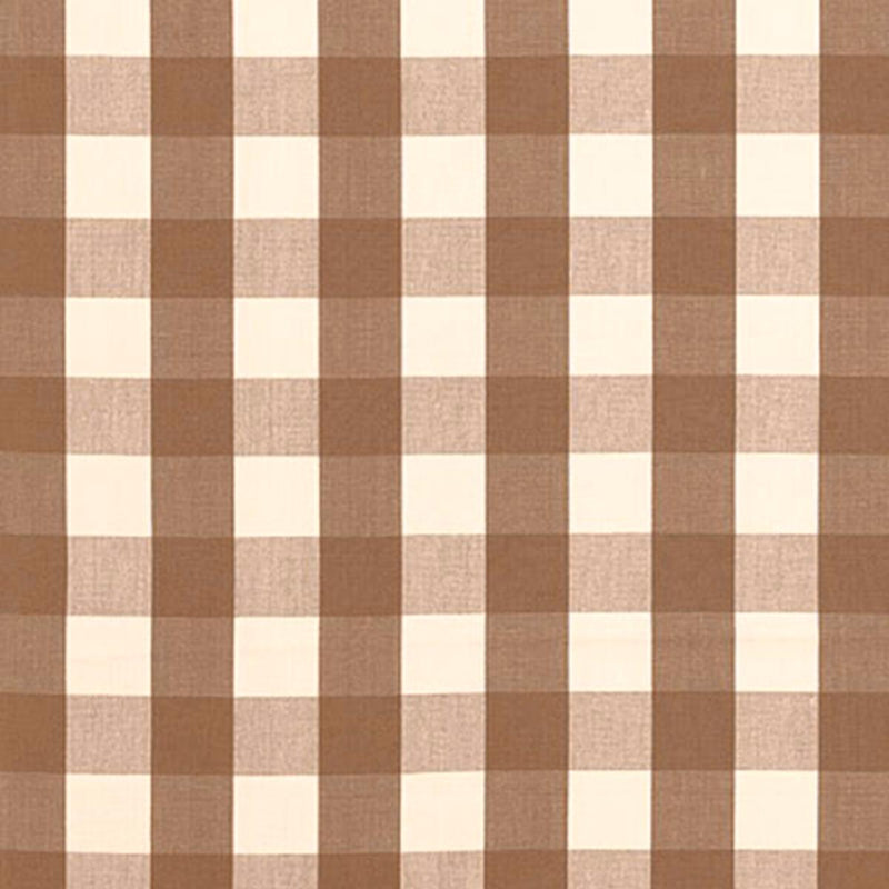 SCHUMACHER CAMDEN COTTON CHECK MOCHA FABRIC | Atlanta Fabrics