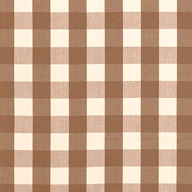 Schumacher CAMDEN COTTON CHECK MOCHA Fabric | Atlanta Fabrics