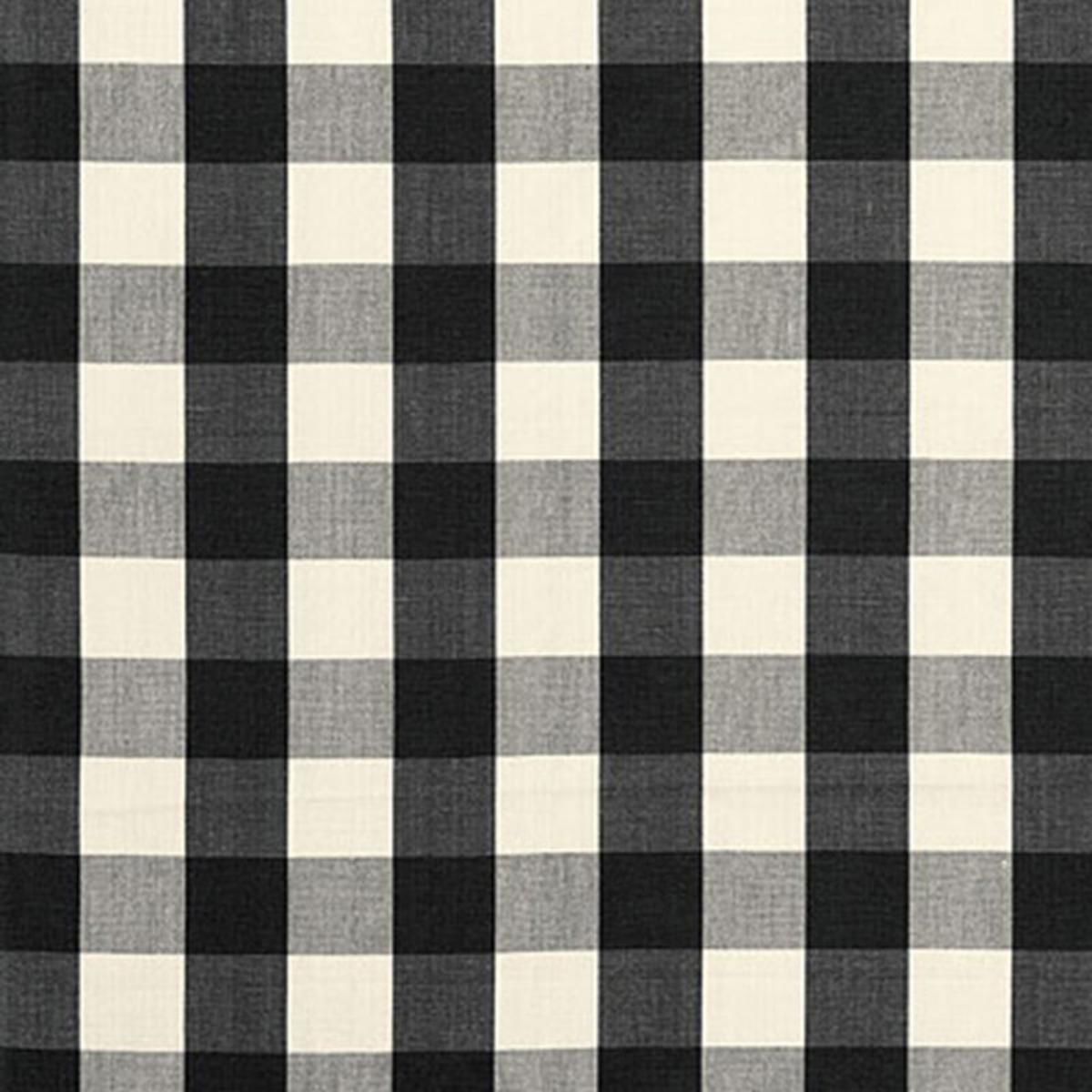 SCHUMACHER CAMDEN COTTON CHECK EBONY FABRIC | Atlanta Fabrics