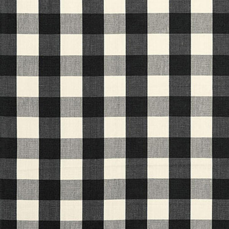 SCHUMACHER CAMDEN COTTON CHECK EBONY FABRIC | Atlanta Fabrics