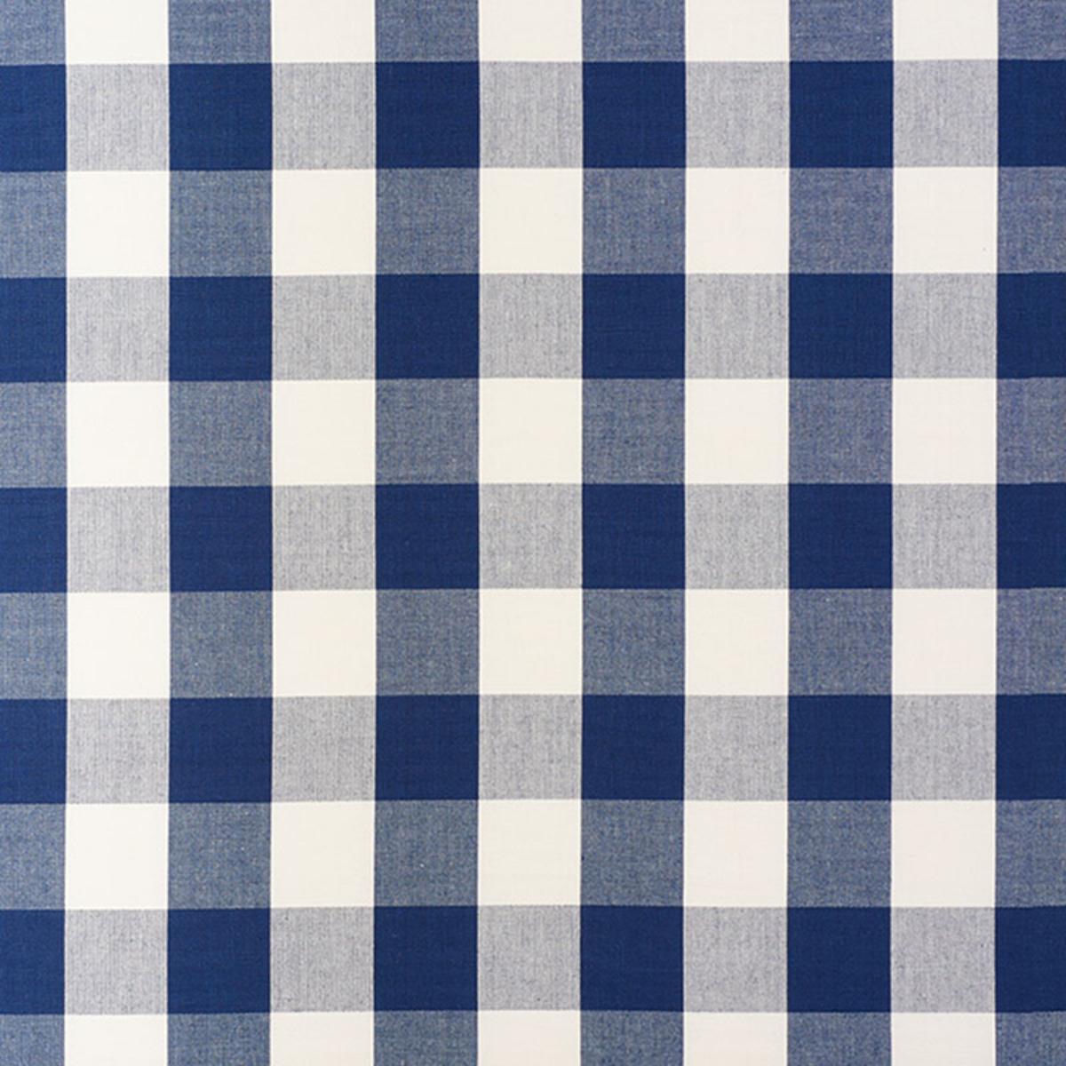 SCHUMACHER CAMDEN COTTON CHECK NAVY FABRIC | Atlanta Fabrics