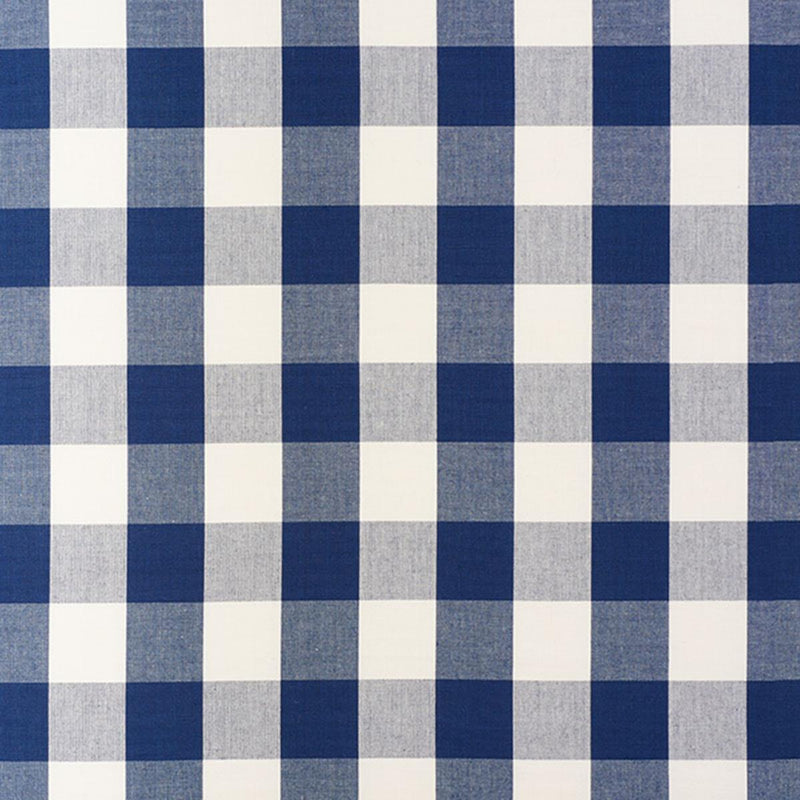 SCHUMACHER CAMDEN COTTON CHECK NAVY FABRIC | Atlanta Fabrics