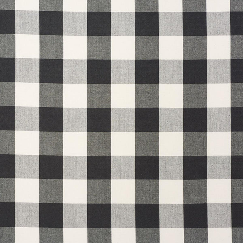SCHUMACHER CAMDEN COTTON CHECK BLACK FABRIC | Atlanta Fabrics