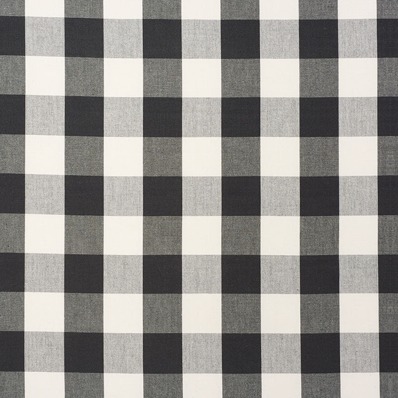 Schumacher CAMDEN COTTON CHECK BLACK Fabric | Atlanta Fabrics