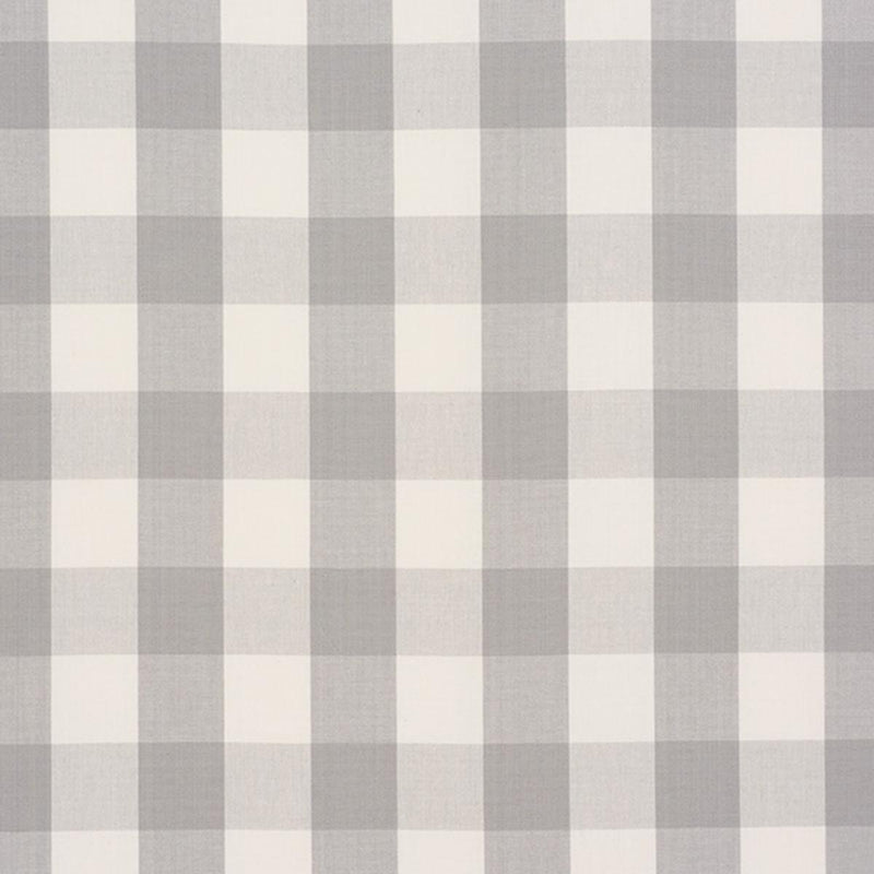 SCHUMACHER CAMDEN COTTON CHECK GREY FABRIC | Atlanta Fabrics