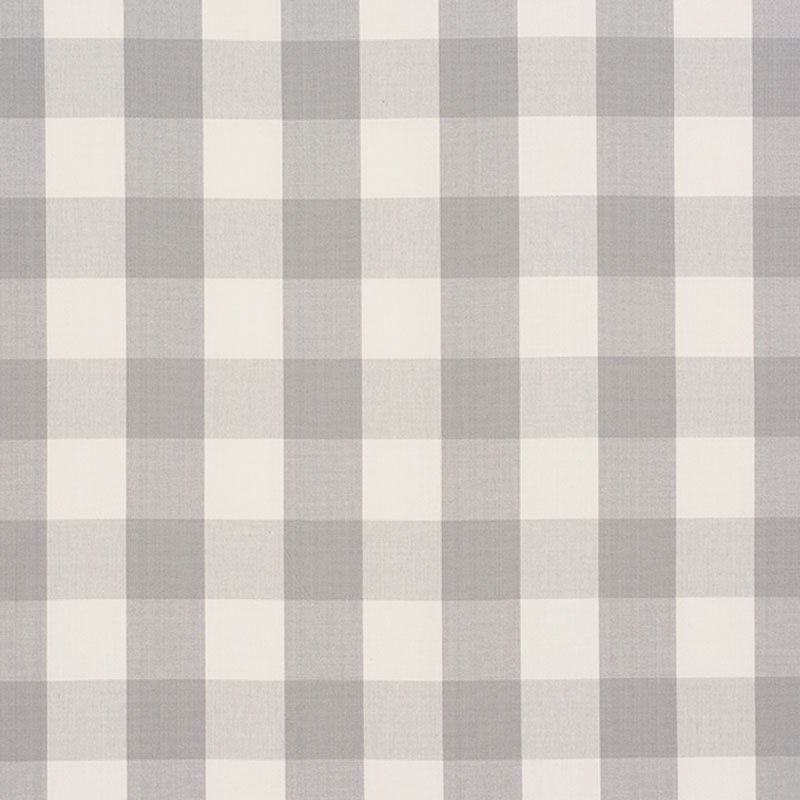 Schumacher CAMDEN COTTON CHECK GREY Fabric | Atlanta Fabrics