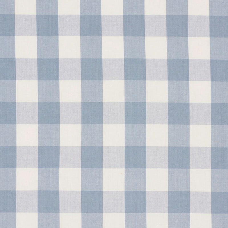 SCHUMACHER CAMDEN COTTON CHECK SKY FABRIC | Atlanta Fabrics