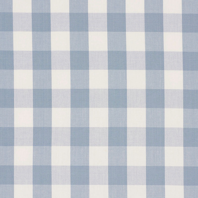 Schumacher CAMDEN COTTON CHECK SKY Fabric | Atlanta Fabrics