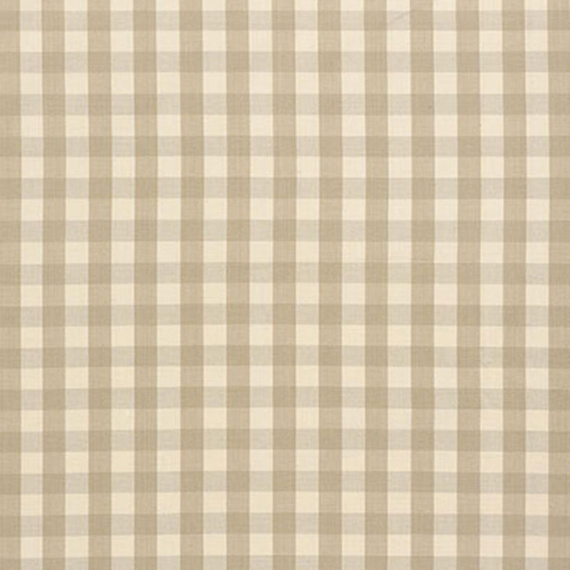 SCHUMACHER ELTON COTTON CHECK BEIGE FABRIC | Atlanta Fabrics