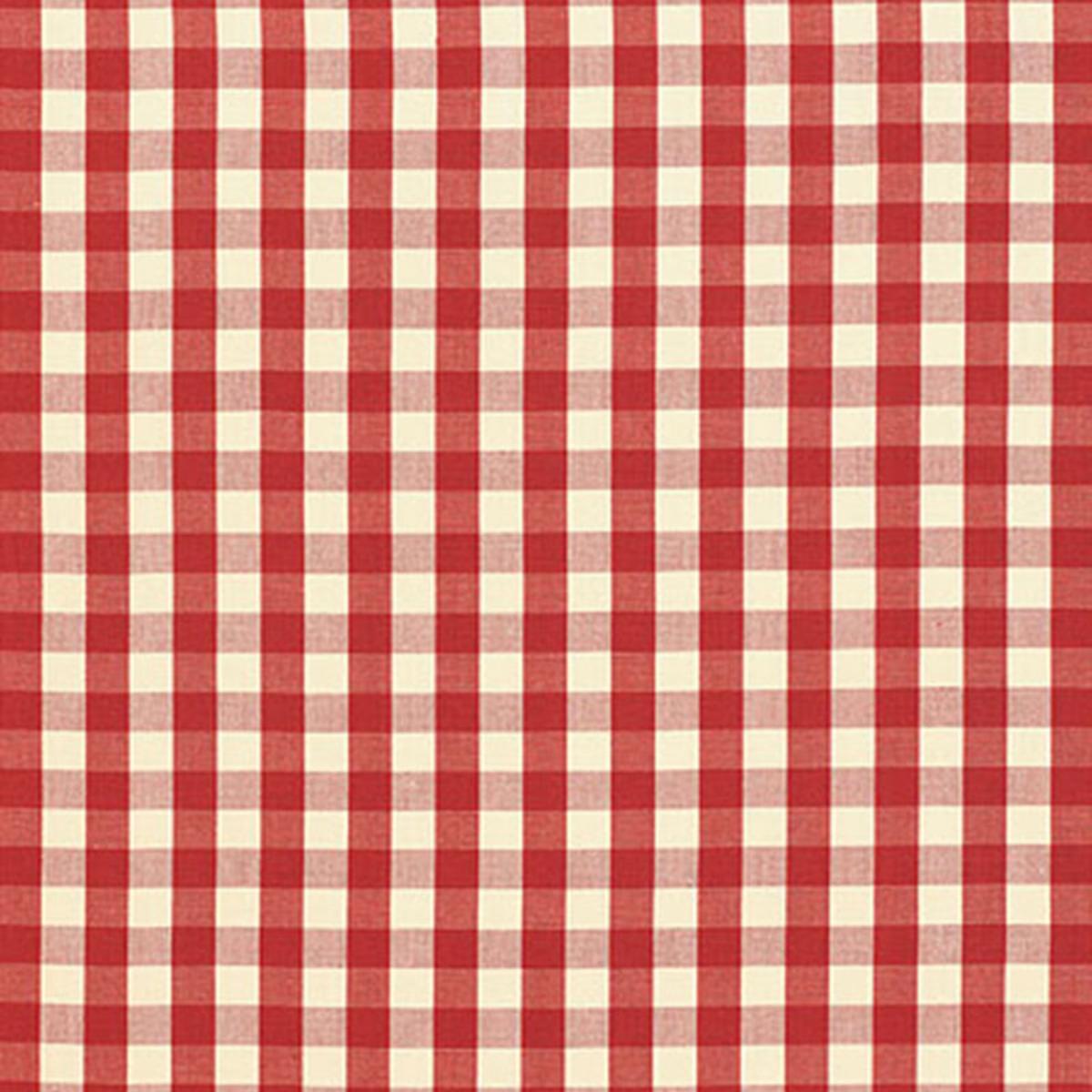 SCHUMACHER ELTON COTTON CHECK RED FABRIC | Atlanta Fabrics