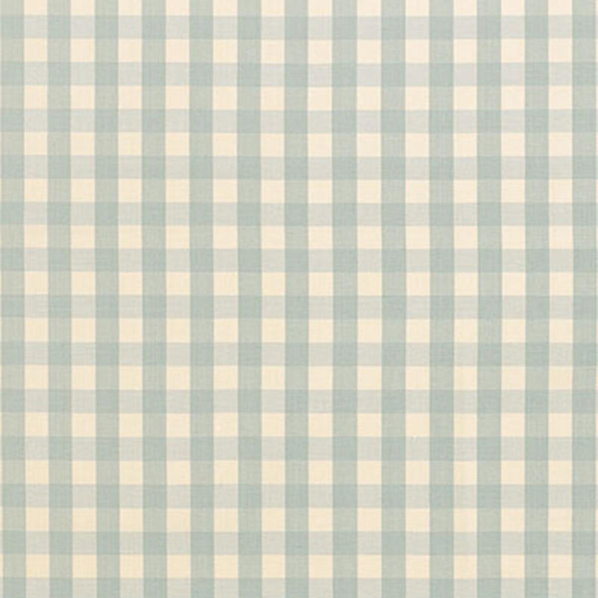 SCHUMACHER ELTON COTTON CHECK AQUA FABRIC | Atlanta Fabrics