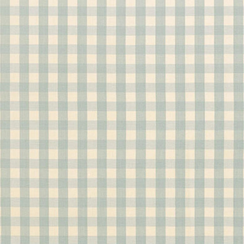 SCHUMACHER ELTON COTTON CHECK AQUA FABRIC | Atlanta Fabrics