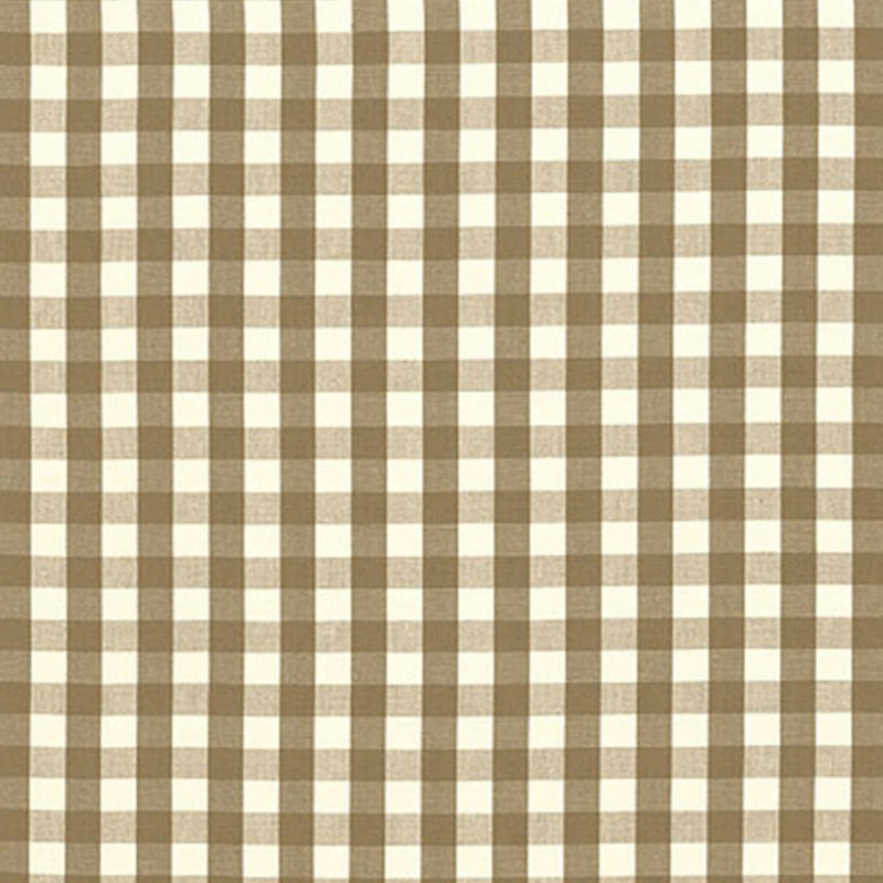 SCHUMACHER ELTON COTTON CHECK MOCHA FABRIC | Atlanta Fabrics