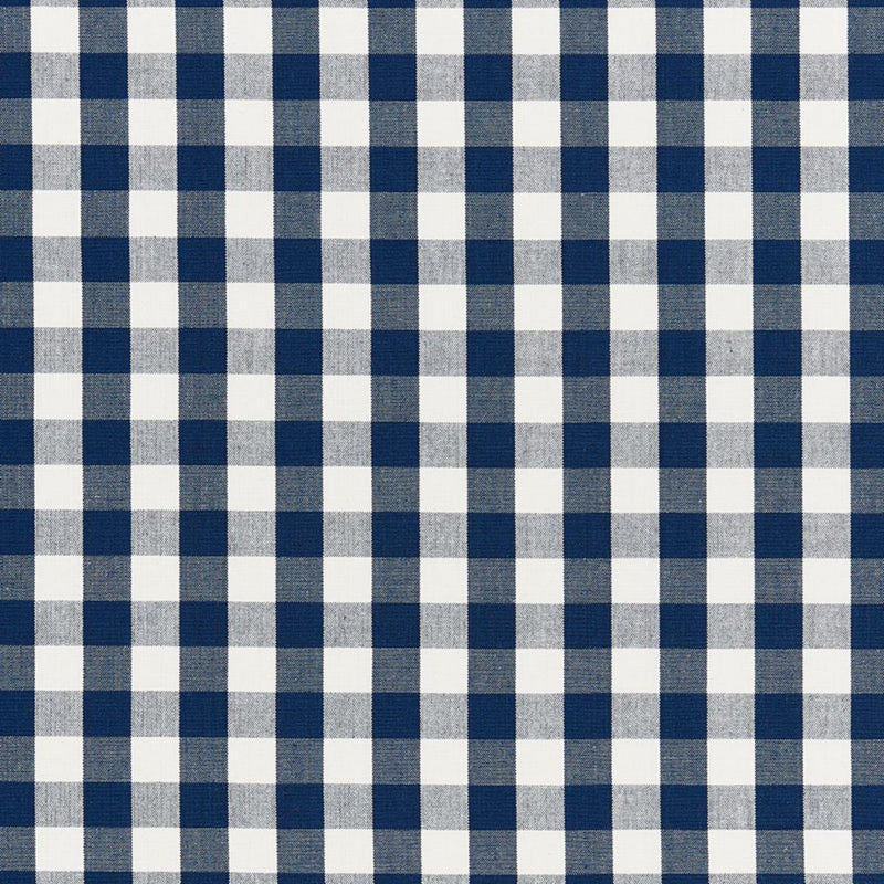 SCHUMACHER ELTON COTTON CHECK NAVY FABRIC | Atlanta Fabrics