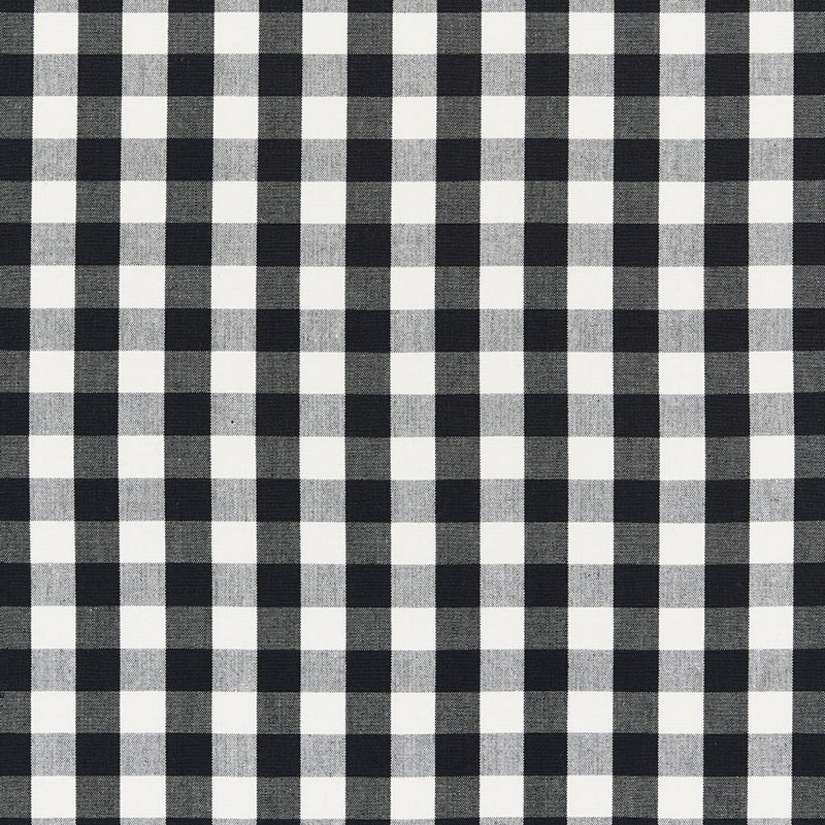 SCHUMACHER ELTON COTTON CHECK BLACK FABRIC | Atlanta Fabrics