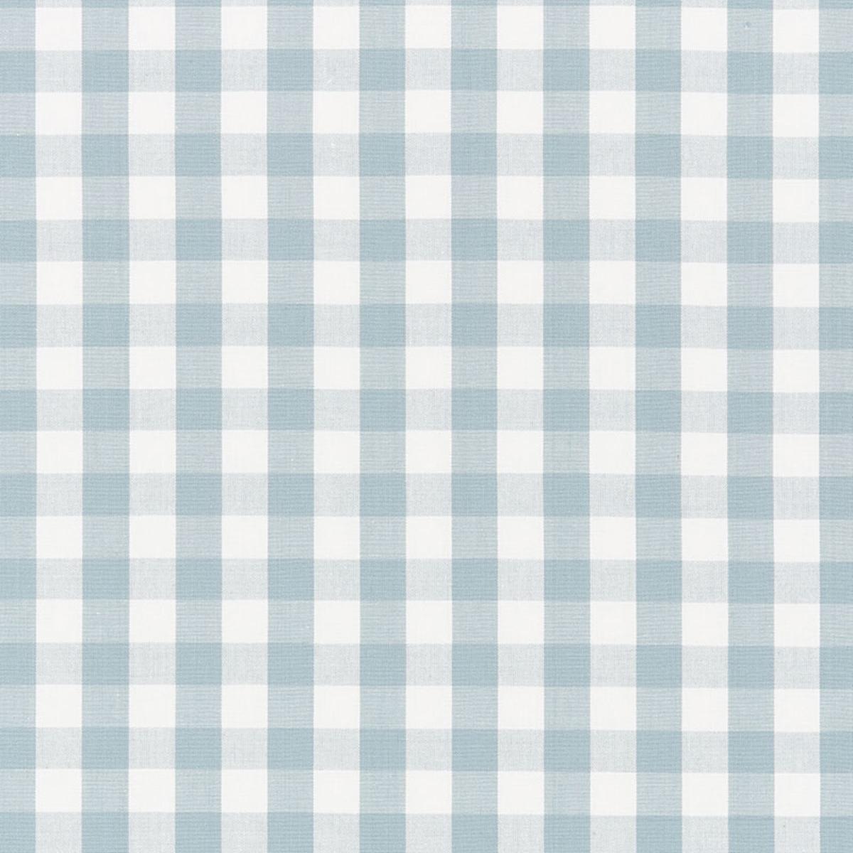 SCHUMACHER ELTON COTTON CHECK SKY FABRIC | Atlanta Fabrics