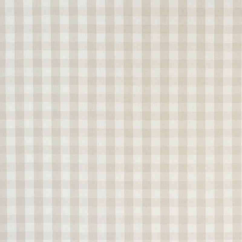 SCHUMACHER ELTON COTTON CHECK NATURAL FABRIC | Atlanta Fabrics