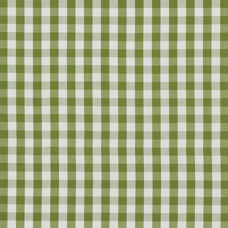 SCHUMACHER ELTON COTTON CHECK LEAF FABRIC | Atlanta Fabrics