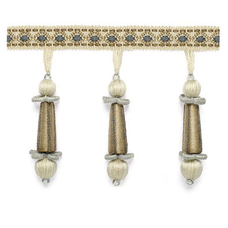 Schumacher ADDINGTON MOLDED TASSEL FRINGE MOONSTONE Trim | Atlanta Fabrics