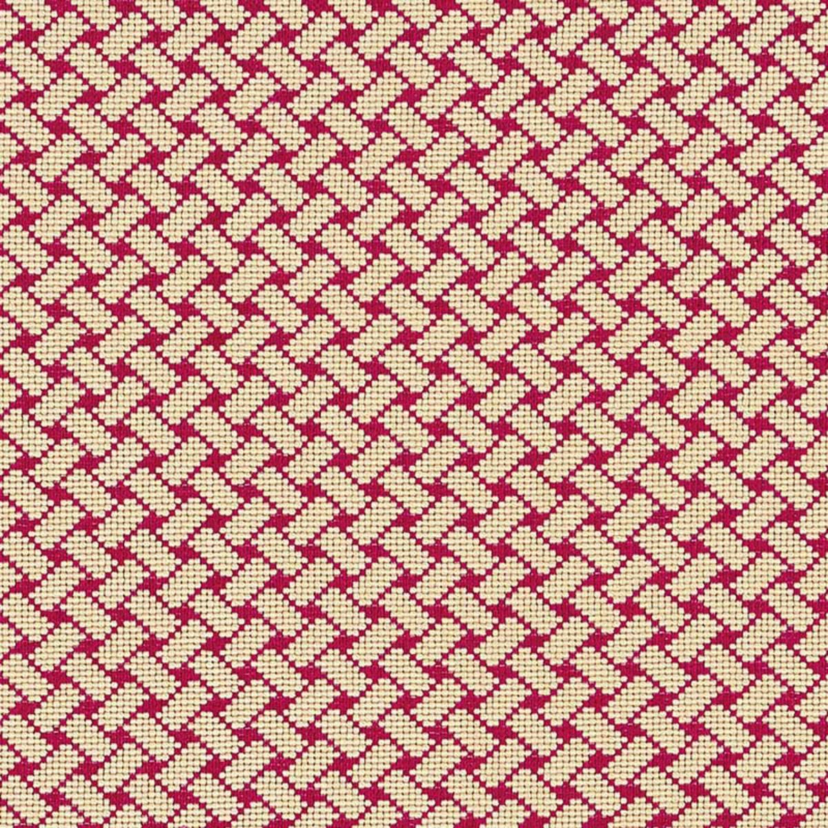 SCHUMACHER BRISTOL WEAVE EPINGLE CARMINE FABRIC | Atlanta Fabrics