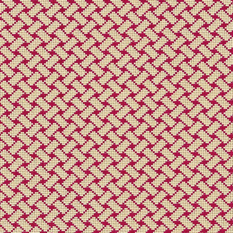 SCHUMACHER BRISTOL WEAVE EPINGLE CARMINE FABRIC | Atlanta Fabrics