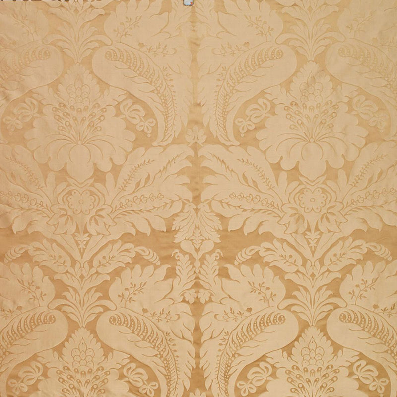 SCHUMACHER BENNET SILK DAMASK TRAVERTINE FABRIC | Atlanta Fabrics