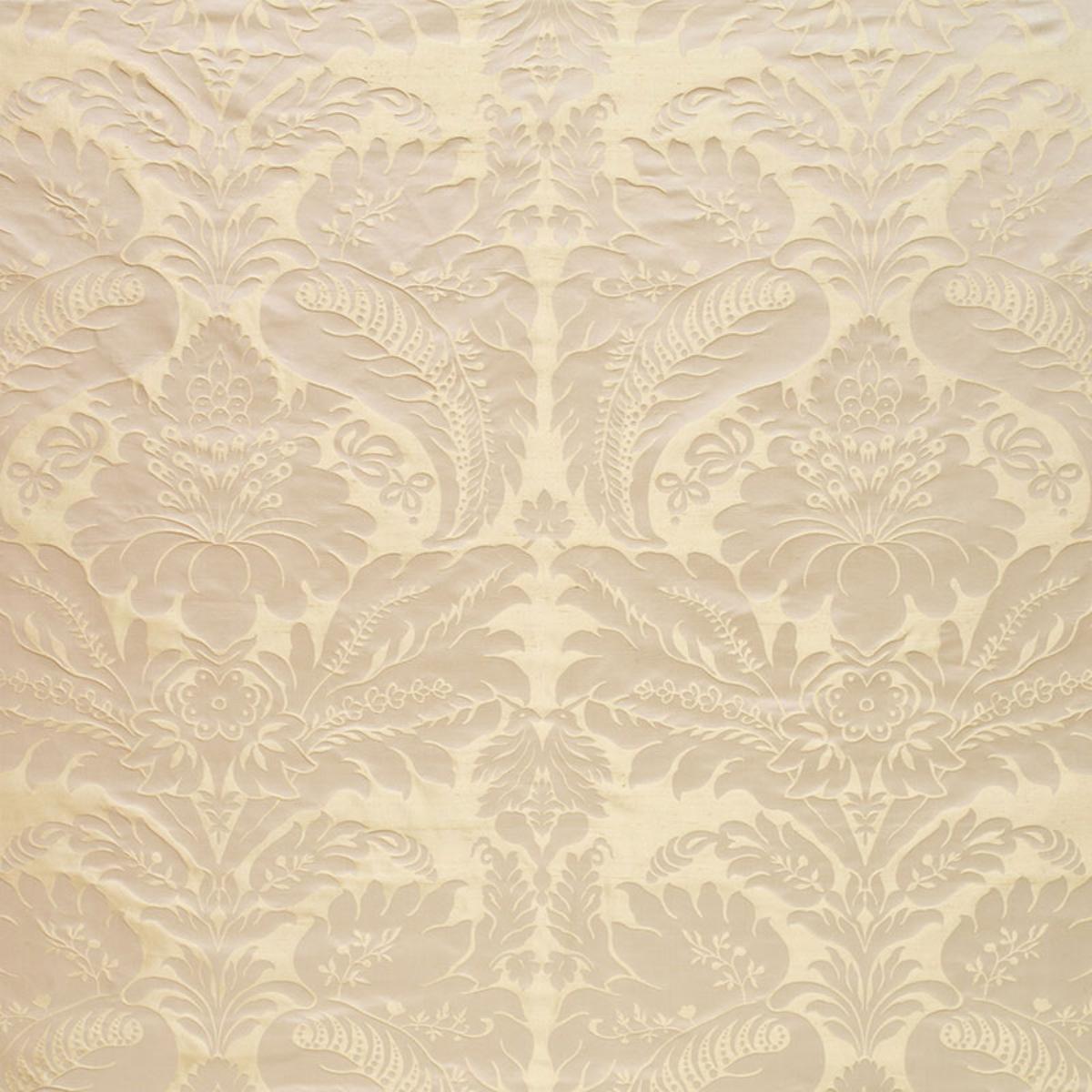 SCHUMACHER BENNET SILK DAMASK PLATINUM FABRIC | Atlanta Fabrics
