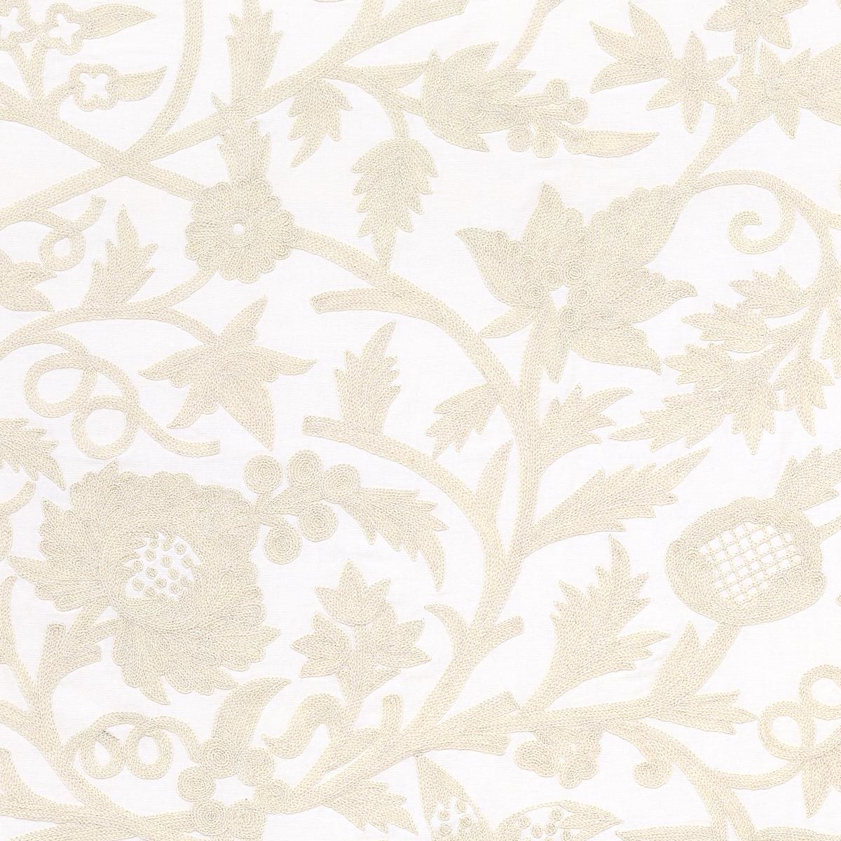 Schumacher Sissinghurst Crewel IVORY Fabric | Atlanta Fabrics