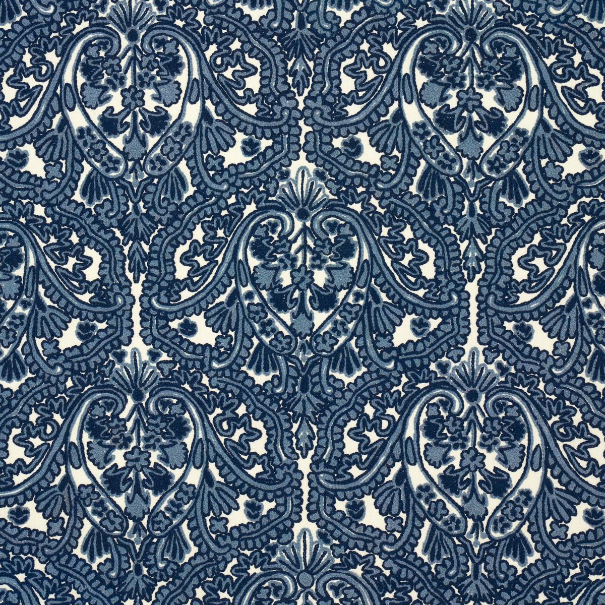 SCHUMACHER Claremont Crewel Embroidery DELFT FABRIC | Atlanta Fabrics
