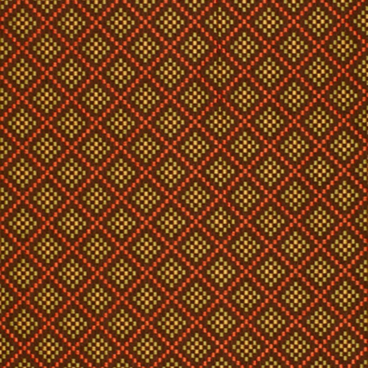 SCHUMACHER CHECKERS CHOCOLATE / POPPY FABRIC | Atlanta Fabrics