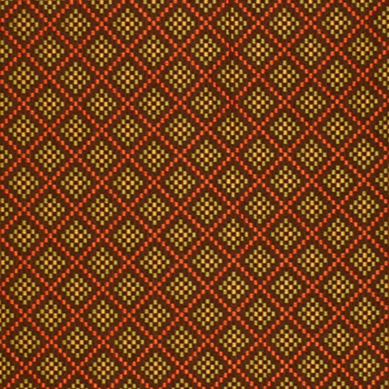 Schumacher CHECKERS CHOCOLATE /POPPY Fabric | Atlanta Fabrics