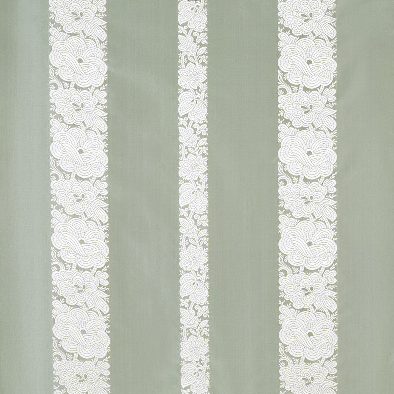 Schumacher MANDARIN SILK STRIPE OCEAN MIST Fabric | Atlanta Fabrics