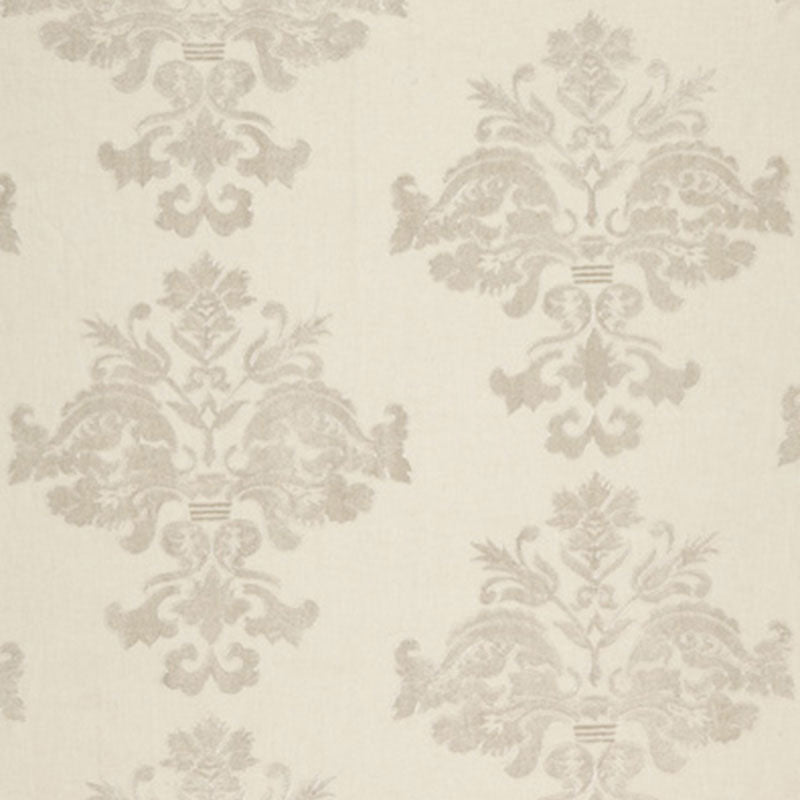 Schumacher Margaux Linen Embroidery WINTER WHITE Fabric | Atlanta Fabrics