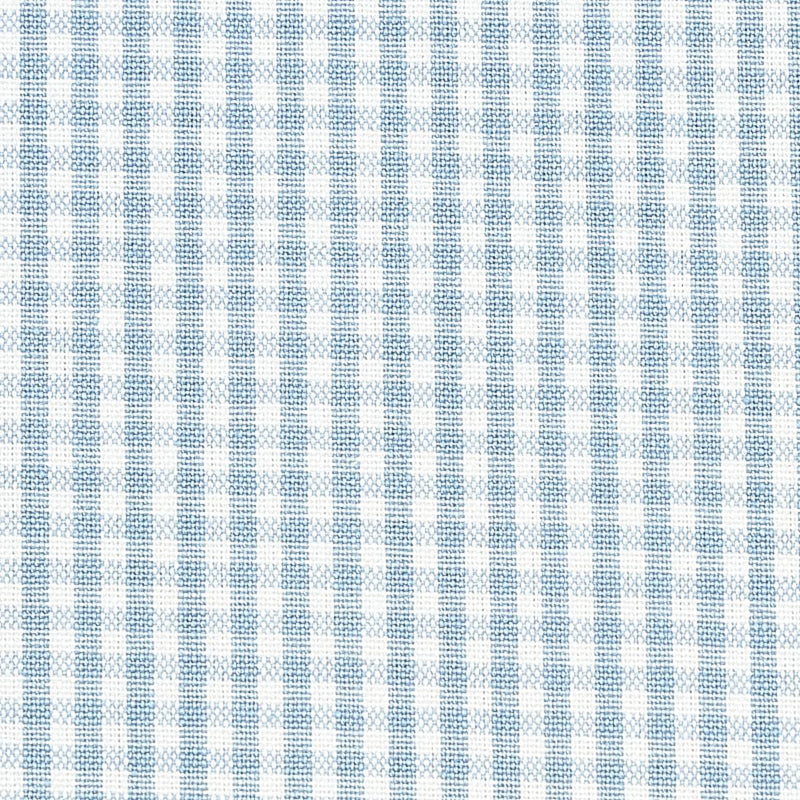 SCHUMACHER BARNET COTTON CHECK SKY FABRIC | Atlanta Fabrics
