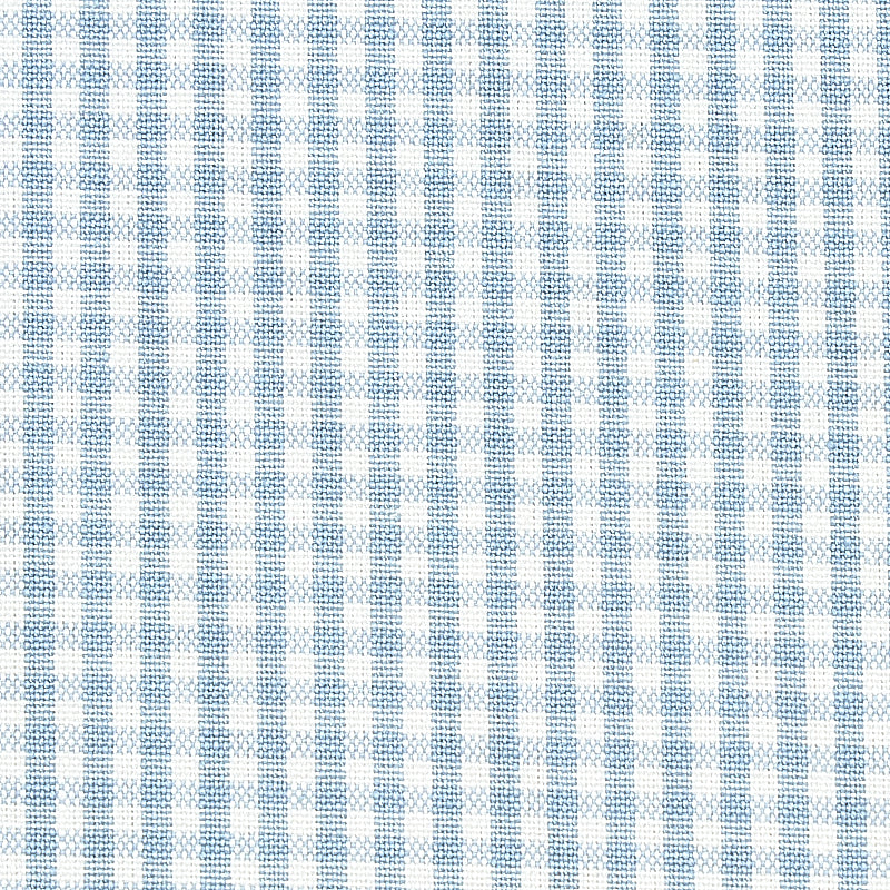 Schumacher BARNET COTTON CHECK SKY Fabric | Atlanta Fabrics