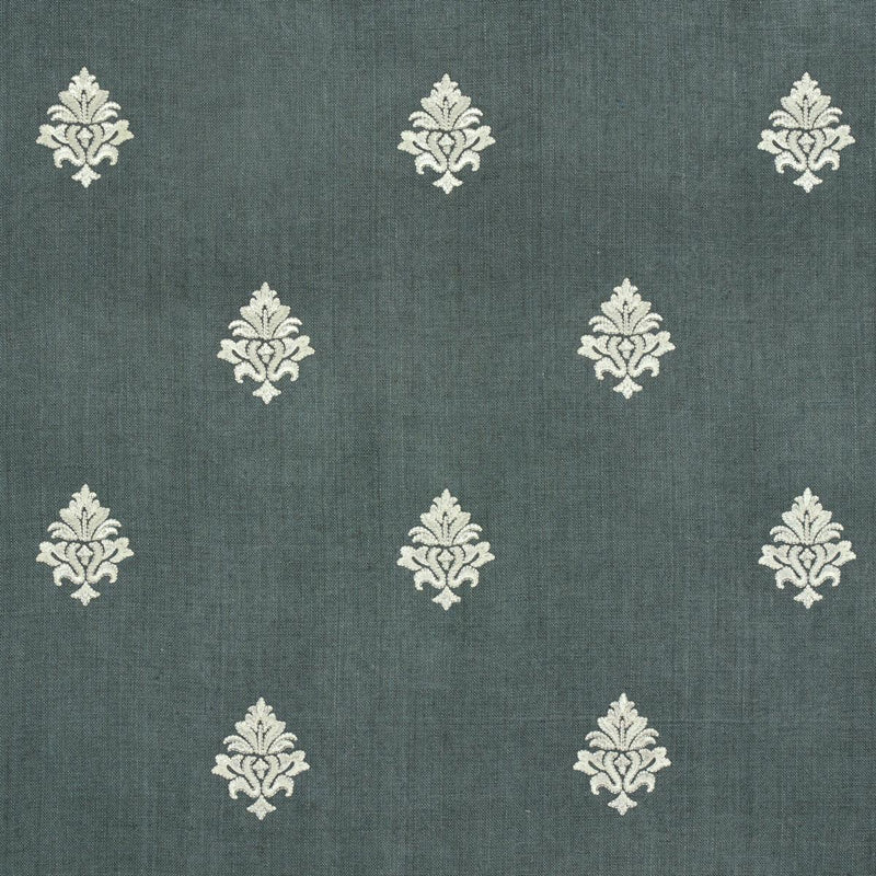 SCHUMACHER Lorenzo Embroidery MIDNIGHT FABRIC | Atlanta Fabrics