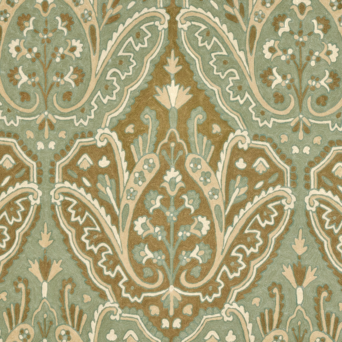 Maharajah Crewel Embroidery VERDIGRIS
