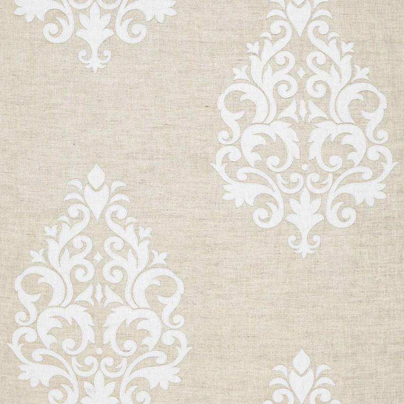 SCHUMACHER BELFORT LINEN APPLIQUE LINEN FABRIC | Atlanta Fabrics