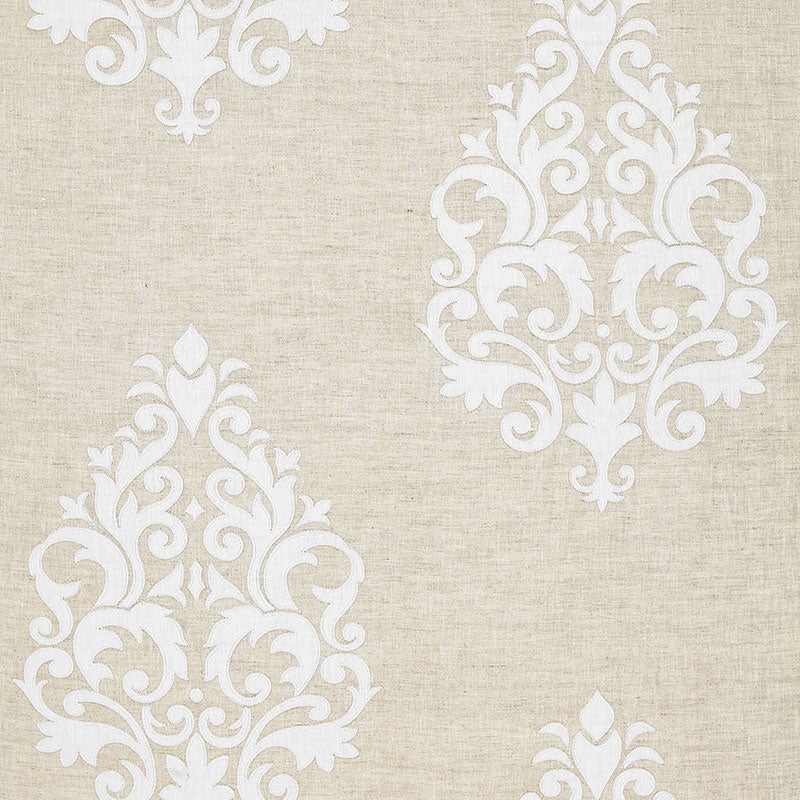 Schumacher BELFORT LINEN APPLIQUÌä LINEN Fabric | Atlanta Fabrics