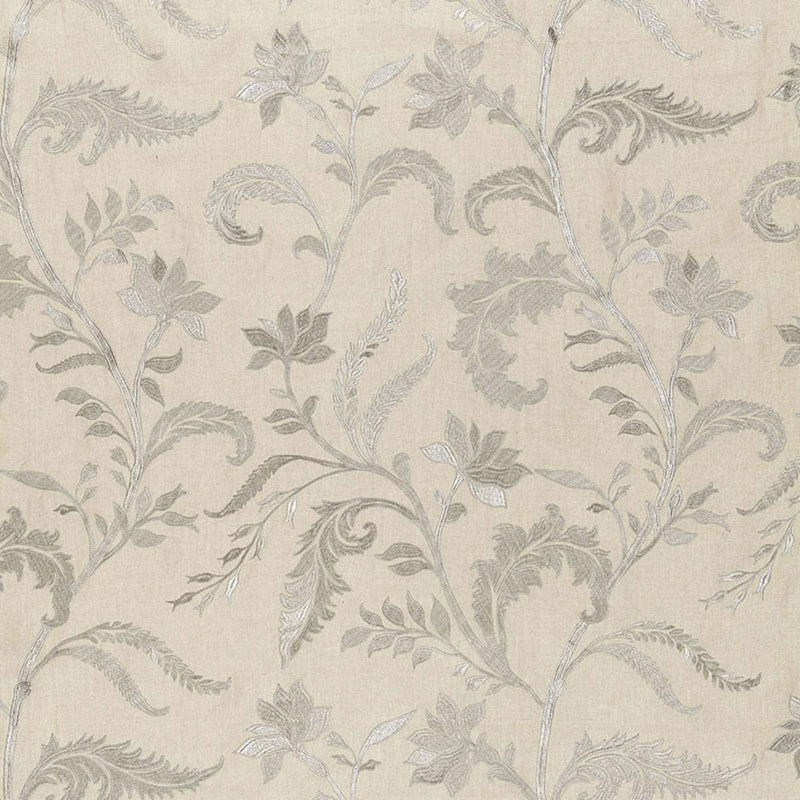 SCHUMACHER Monceau Linen EmbroideryÂ Â  ZINC FABRIC | Atlanta Fabrics